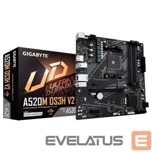 AMD protsessori emaplaat Gigabyte  Mainboard||AMD A520|SAM4|Micro-ATX|Memory DDR4|Memory slots 4|1xPCI-Express 3.0 1x|1xPCI-Express 3.0 16x|1xM.2|1xHDMI|1xDisplayPort|2xUSB 2.0|4xUSB 3.2|1xPS/2|1xRJ45|3xAudio port|A520MDS3HV2 