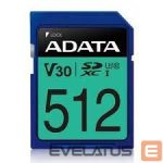 Muu arvutitarvik ADATA  MEMORY SDXC 512GB V30/ASDX512GUI3V30S-R 