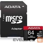 Muu arvutitarvik ADATA  MEMORY MICRO SDXC 64GB W/ADAP./AUSDX64GUI3V30SHA2-RA1 