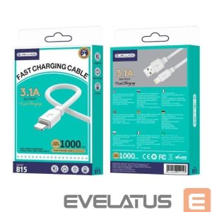 Kaabel Jellico  B15 Durable-Soft iPhone & iPad Lightning to USB Data & Fast 3.1A Charger Cable 1m White