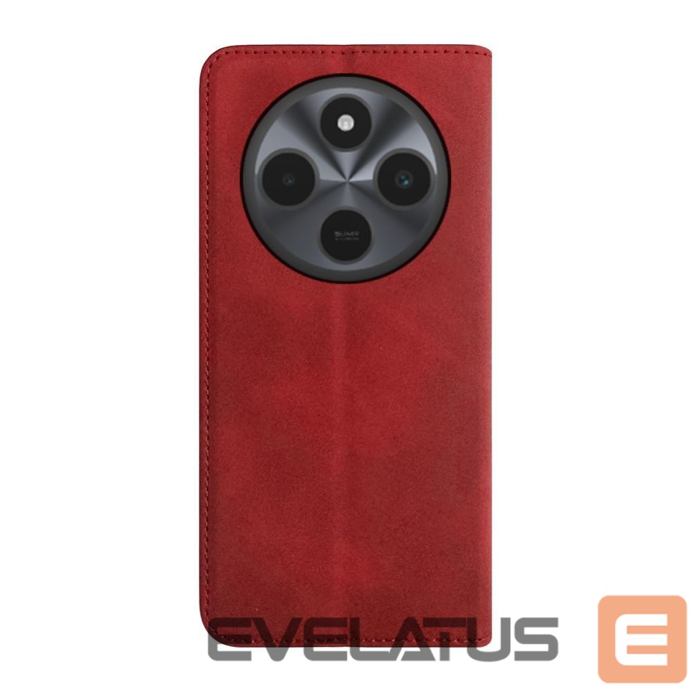 Kaaned - kaaned Evelatus Xiaomi Redmi 14C 4G/ 14C 5G / Redmi A4 / POCO C75 PU Leather Book Case Red