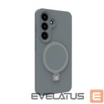 Tagakaaned Evelatus Samsung Galaxy S25 Premium Magnetic with Stand Soft Touch Silicone Case Silver