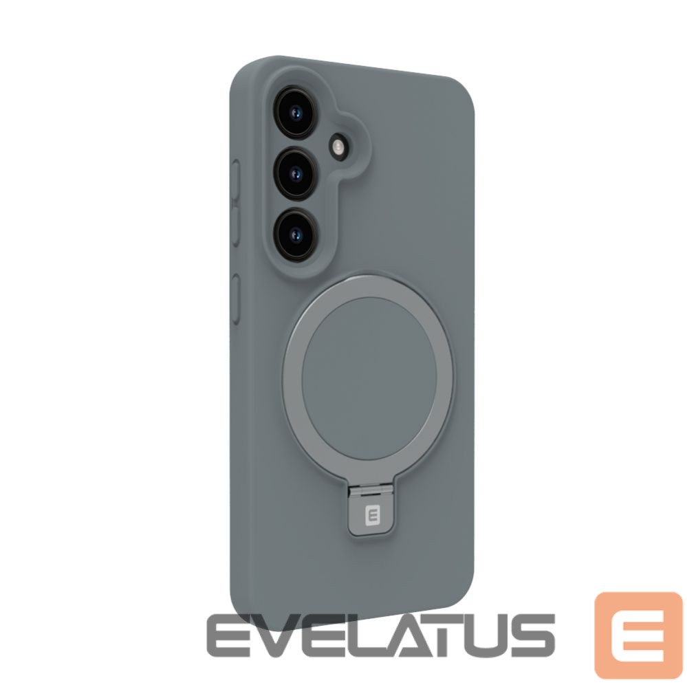 Tagakaaned Evelatus Samsung Galaxy S25 Premium Magnetic with Stand Soft Touch Silicone Case Silver