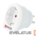 Adaptrid Skross  Travel adapter CA EU to DEN - Europe to Denmark White