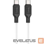 Kaabel Hoco  X90 Cool 60W silicone charging data cable for Type-C to Type-C White