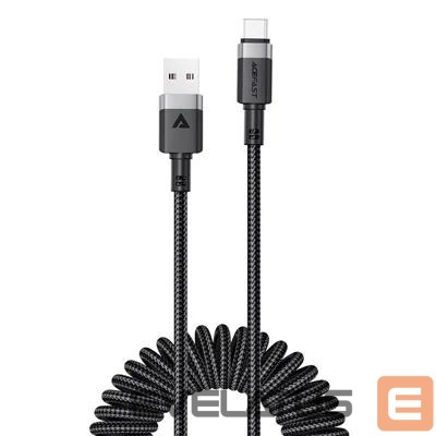 Kaabel Acefast C14-04 USB-A - USB-C Cable Spring 480Mb/s 3A 1.2m spring charging data cable Black