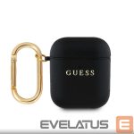 Korpus kõrvaklappidele Guess Apple AirPods 1/2 PU Grained Classic Logo Case Black