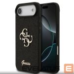 Tagakaaned Guess Apple iPhone Air PU Fixed Glitter 4G Metal Logo Case Black