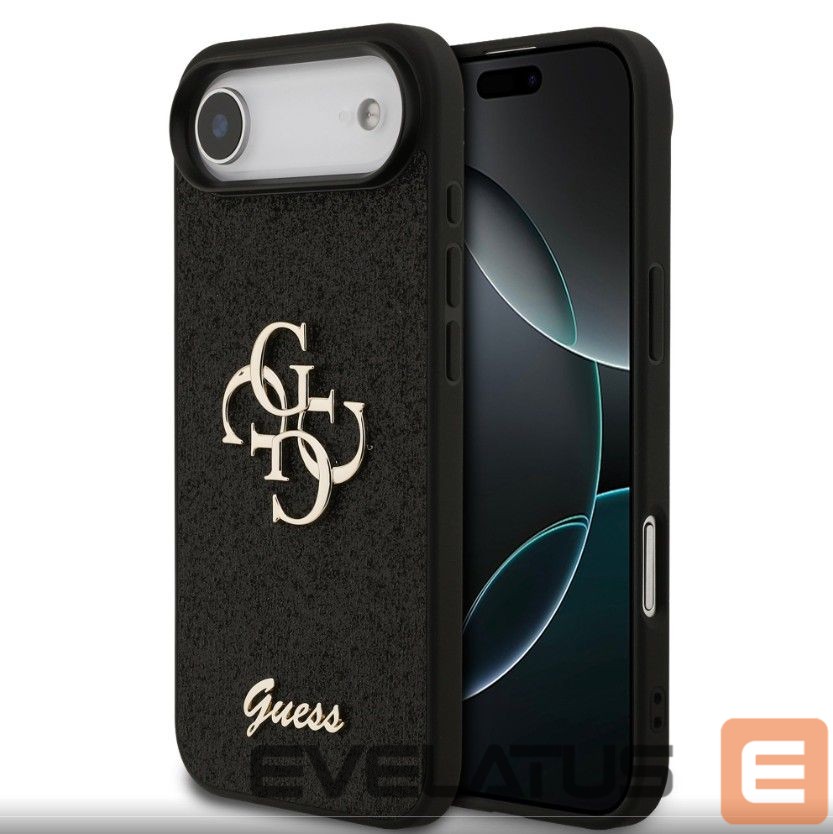 Tagakaaned Guess Apple iPhone Air PU Fixed Glitter 4G Metal Logo Case Black