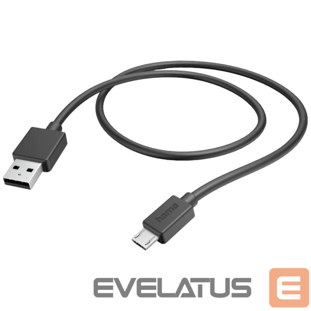 Kaabel Hama Charging Cable USB-A to Micro USB 1m Black
