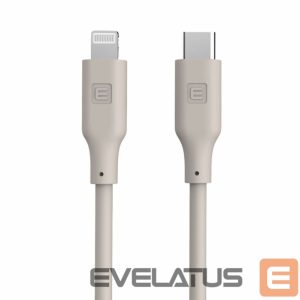Kaabel Evelatus  Evelatus USB C to Lightning Silicone Cable 1.2M (MFI10CL) 60W / 20V3A Warm Gray