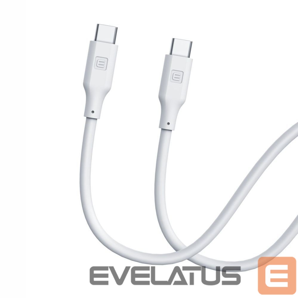 Kaabel Evelatus Evelatus USB C to USB C Silicone Cable 1.2M 60W / 20V3A White