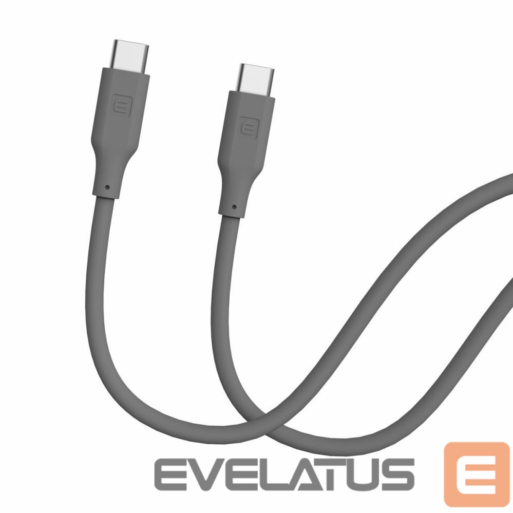 Kaabel Evelatus Evelatus USB C to USB C Silicone Cable 1.2M 60W / 20V3A Grey