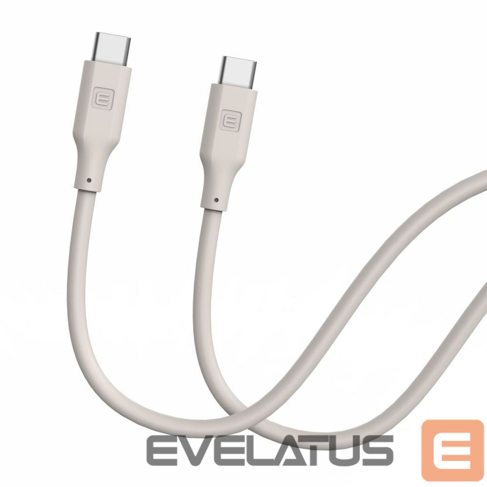 Kaabel Evelatus Evelatus USB C to USB C Silicone Cable 1.2M 60W / 20V3A Warm Gray