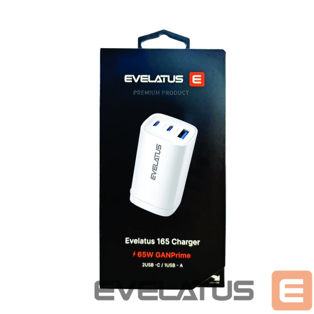 Adaptrid Evelatus 65W Max Fast Charger CN USB-C1/USB-C1/USB-A White
