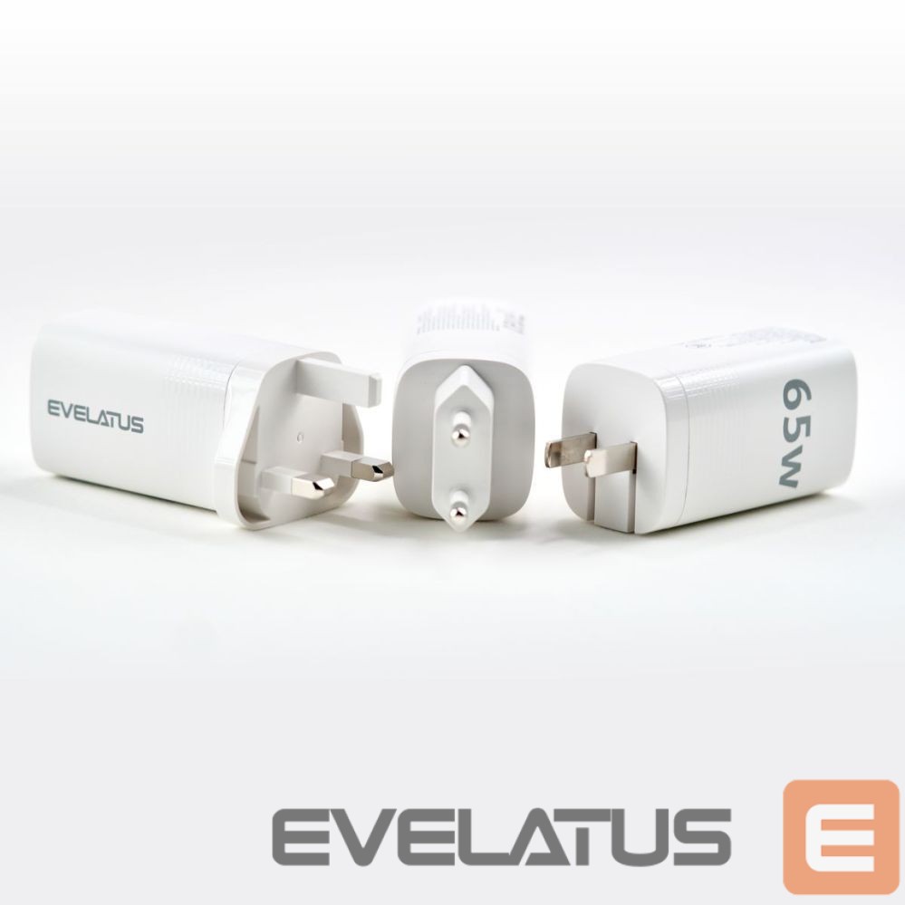 Adaptrid Evelatus 65W Max Fast Charger CN USB-C1/USB-C1/USB-A White