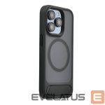 Tagakaaned Evelatus Apple iPhone 15 Rubber Coated MagSafe With Stand Case Black