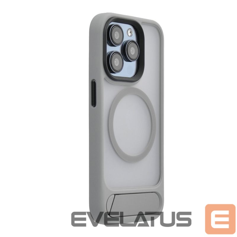 Tagakaaned Evelatus Apple iPhone 16 Pro Max Rubber Coated MagSafe With Stand Case Silver
