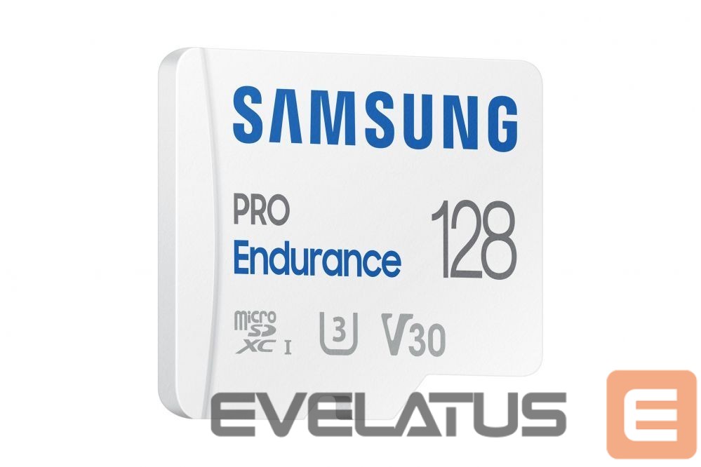Mälukaardid Samsung SAMSUNG PRO Endurance MB-MJ128KA/EU 128 GB, MicroSD Memory Card, Flash memory class U3, V30, Class 10, SD adapter