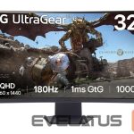 Monitorid LG  32GS60QC-B | 32 " | VA | QHD | 16:9 | 180 Hz | 1 ms | 2560 x 1440 pixels | 300 cd/m² | HDMI ports quantity 2 