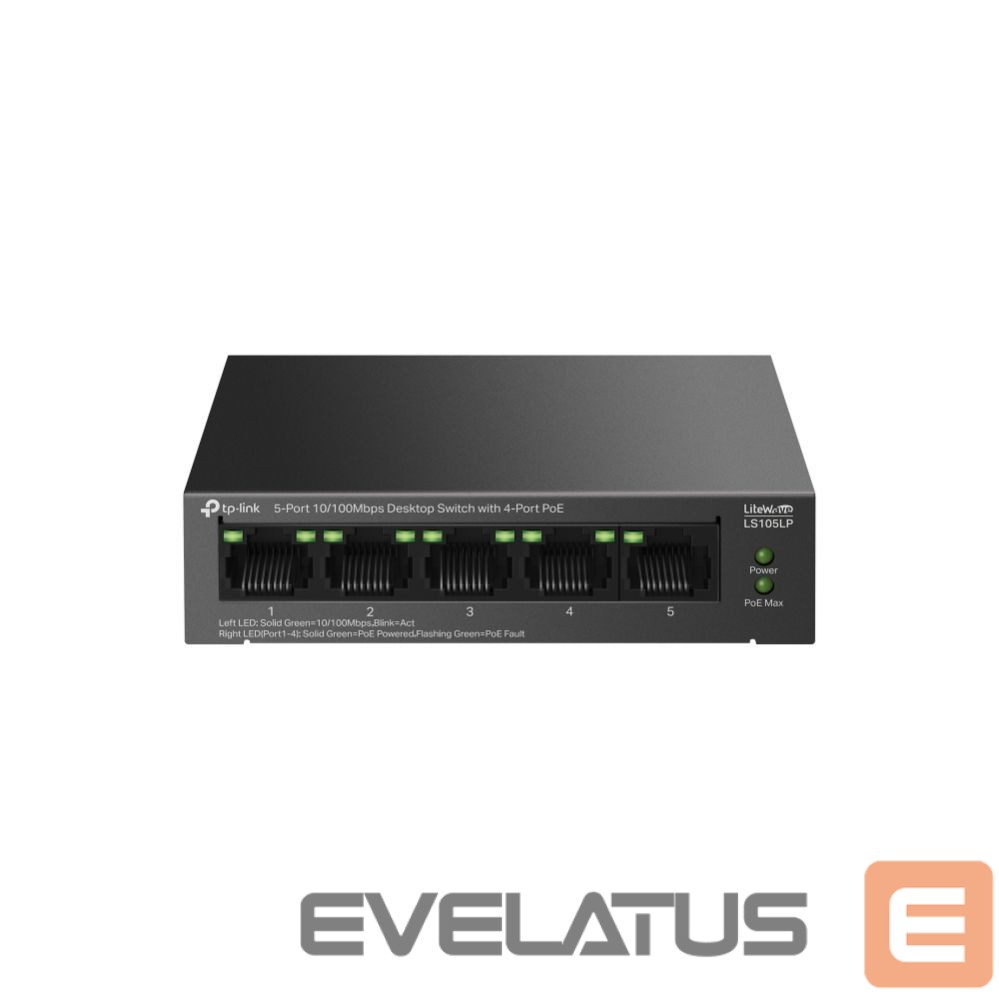 Võrgulülitid TP-Link NET SWITCH 5PORT 10/100M 4POE+/LS105LP