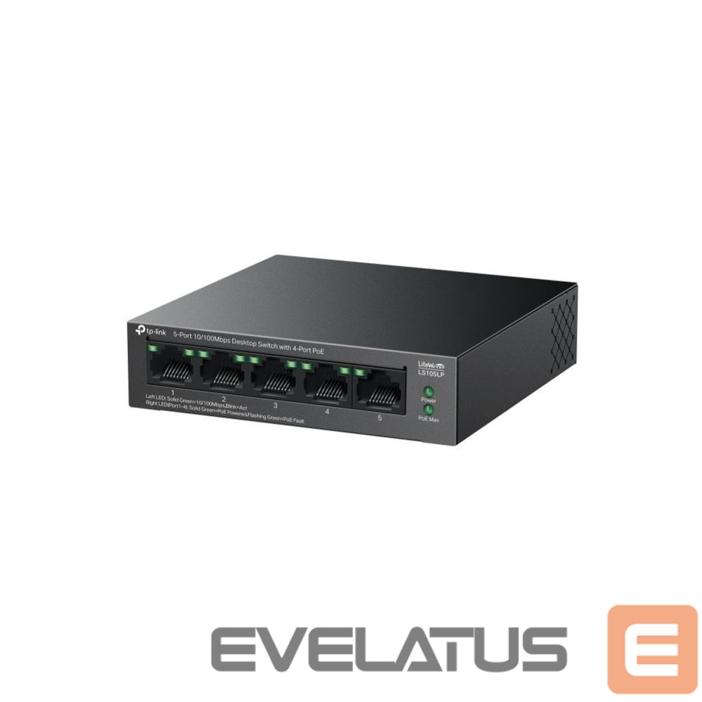 Võrgulülitid TP-Link NET SWITCH 5PORT 10/100M 4POE+/LS105LP