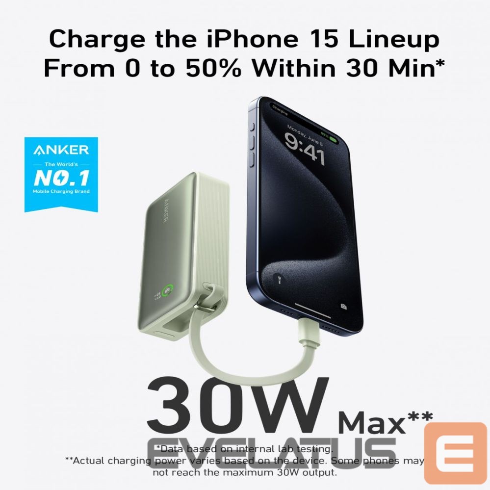Väline aku Anker 545 Nano Power Bank 10000mAh, PD 30W, Green |