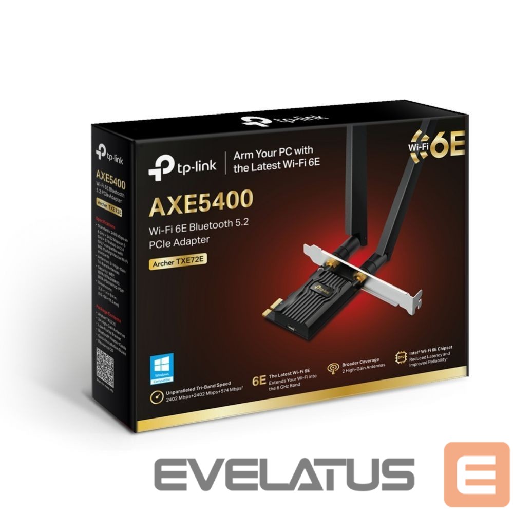 Võrgulülitid TP-Link WRL ADAPTER 5400MBPS WI-FI 6E/ARCHER TXE72E