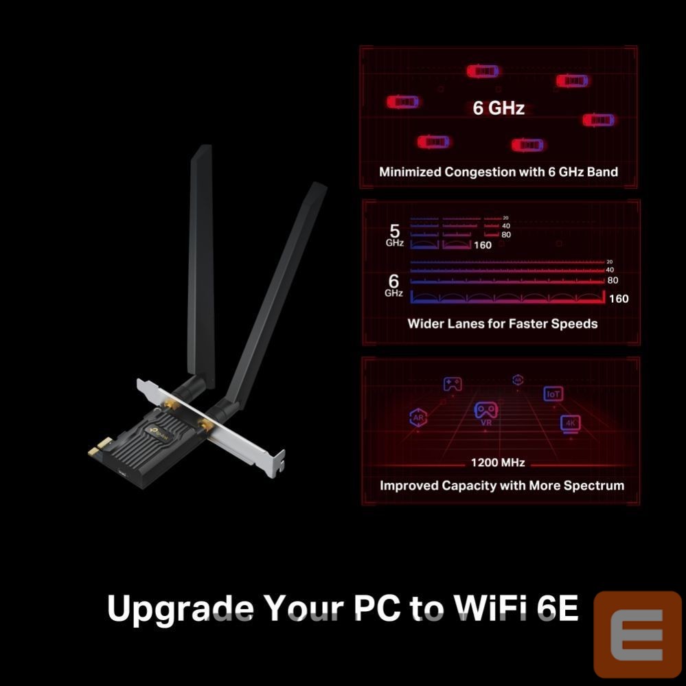 Võrgulülitid TP-Link WRL ADAPTER 5400MBPS WI-FI 6E/ARCHER TXE72E