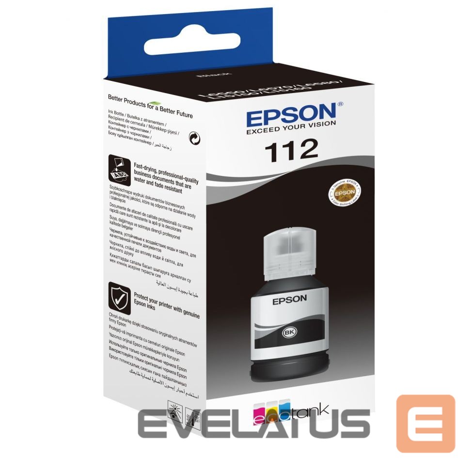Tarvikud ja tarvikud EPSON 112 EcoTank Pigment C13T06C14A Ink Bottle, Black