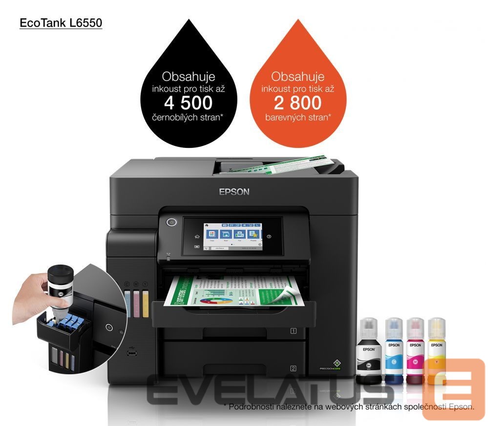 Printerid EPSON Multifunctional Printer EcoTank L6550 Colour, Inkjet, A4, Wi-Fi, Black