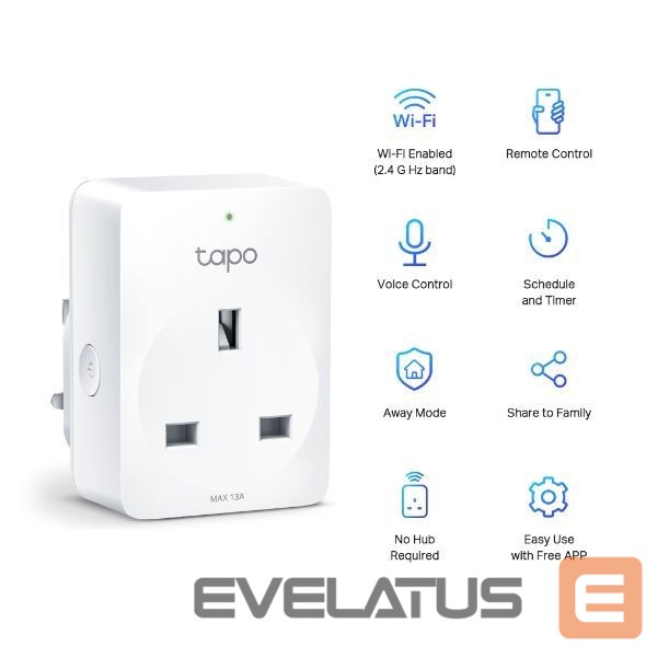 Server – muud tarvikud TP-Link Mini Smart Wi-Fi Socket Tapo P100 (1-pack) White