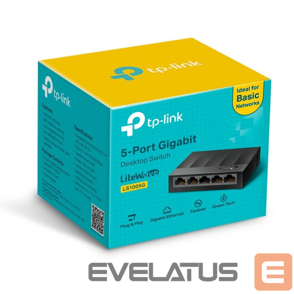 Server – muud tarvikud TP-Link 5-Port Desktop Switch LS1005G Unmanaged, Desktop