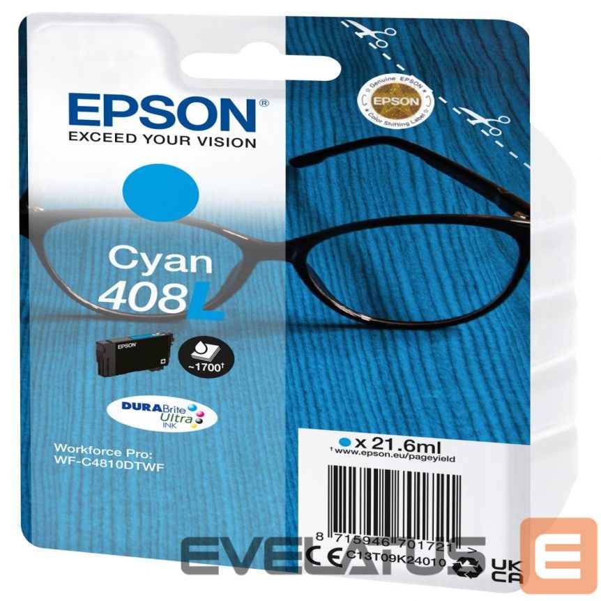 Tarvikud ja tarvikud EPSON DURABrite Ultra 408L Ink cartrige, Cyan