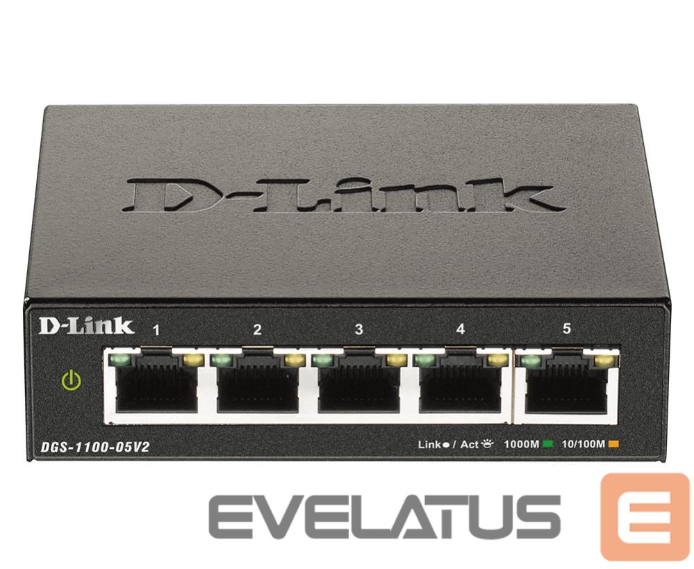 Server – muud tarvikud D-link Smart Managed Switch DGS-1100-05V2/E Managed L2, Rackmountable, 1 Gbps (RJ-45) ports quantity 5
