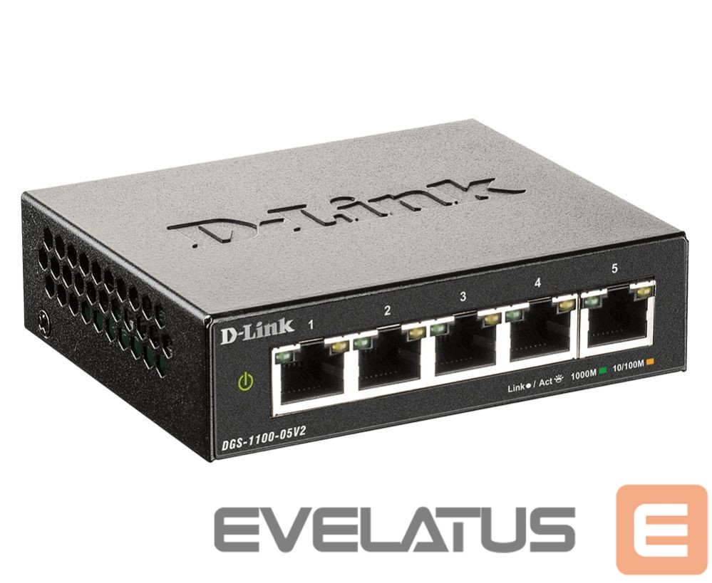 Server – muud tarvikud D-link Smart Managed Switch DGS-1100-05V2/E Managed L2, Rackmountable, 1 Gbps (RJ-45) ports quantity 5
