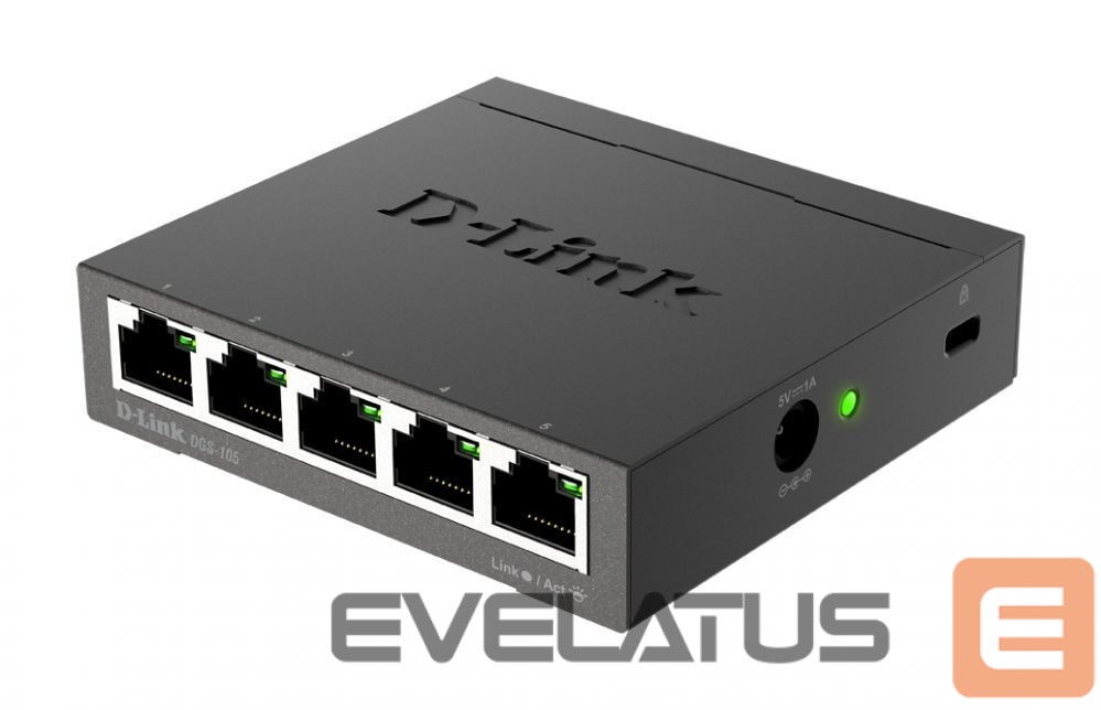 Server – muud tarvikud D-link Ethernet Switch DGS-105/E Unmanaged, Desktop, 1 Gbps (RJ-45) ports quantity 5