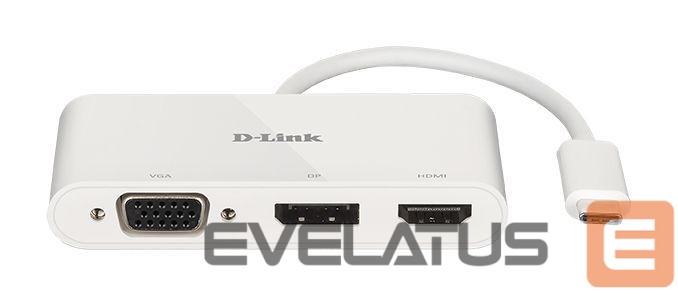 Ruuterid D-link 3-in-1 USB-C to HDMI/VGA/DisplayPort Adapter DUB-V310 0.11 m