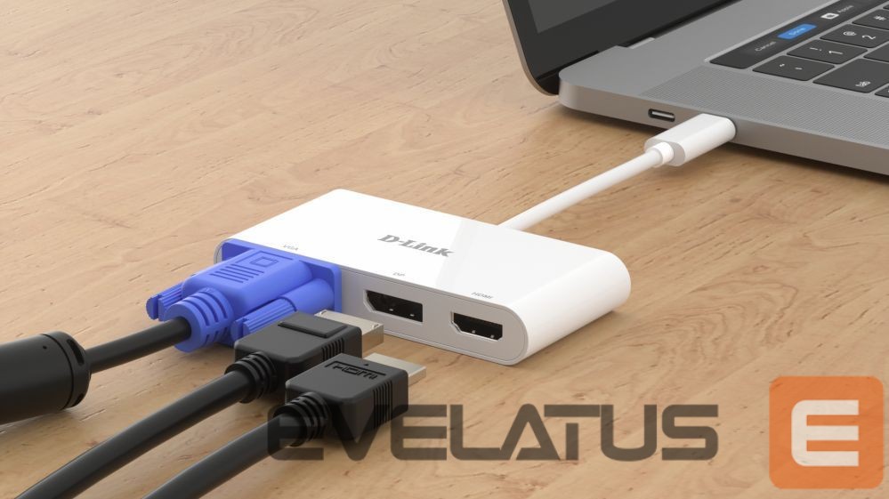 Ruuterid D-link 3-in-1 USB-C to HDMI/VGA/DisplayPort Adapter DUB-V310 0.11 m
