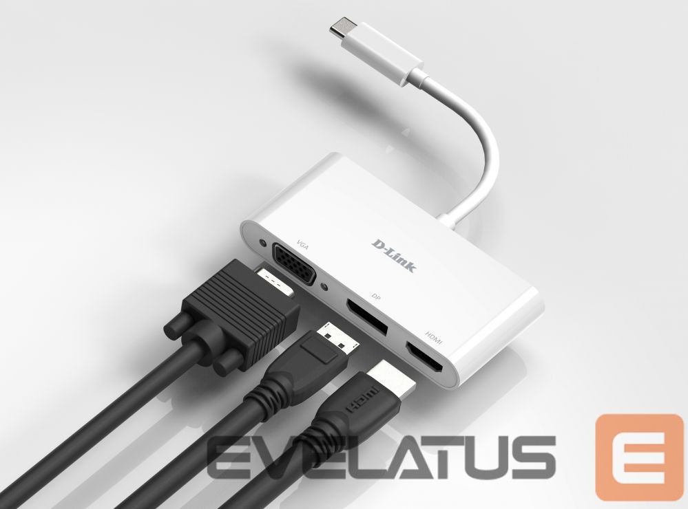 Ruuterid D-link 3-in-1 USB-C to HDMI/VGA/DisplayPort Adapter DUB-V310 0.11 m