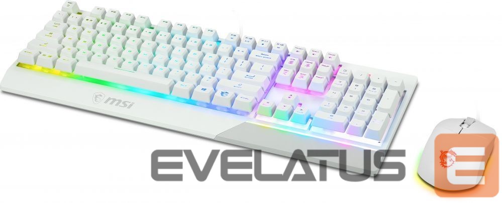 Arvuti klaviatuur MSI Vigor GK30 COMBO WHITE Keyboard and Mouse Set, Wired, Mouse included, US, White