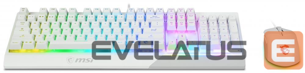 Arvuti klaviatuur MSI Vigor GK30 COMBO WHITE Keyboard and Mouse Set, Wired, Mouse included, US, White