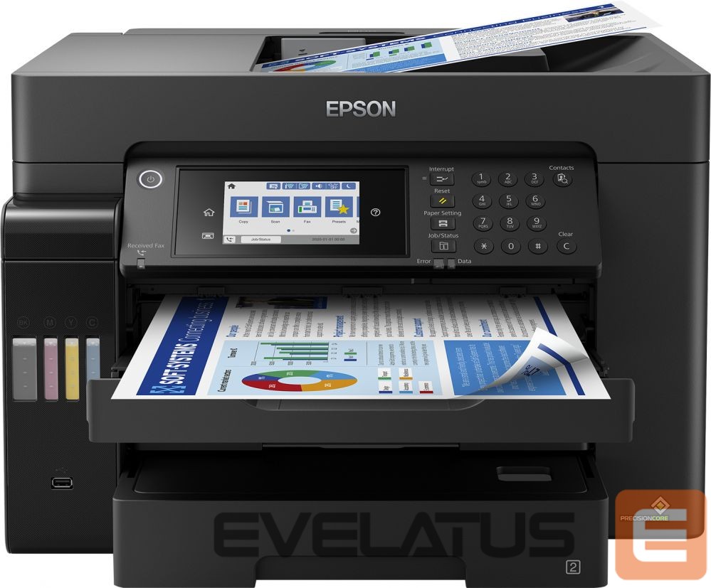Printerid EPSON EcoTank L15160 Colour, Inkjet, Multicunctional Printer, A3+, Wi-Fi, Black