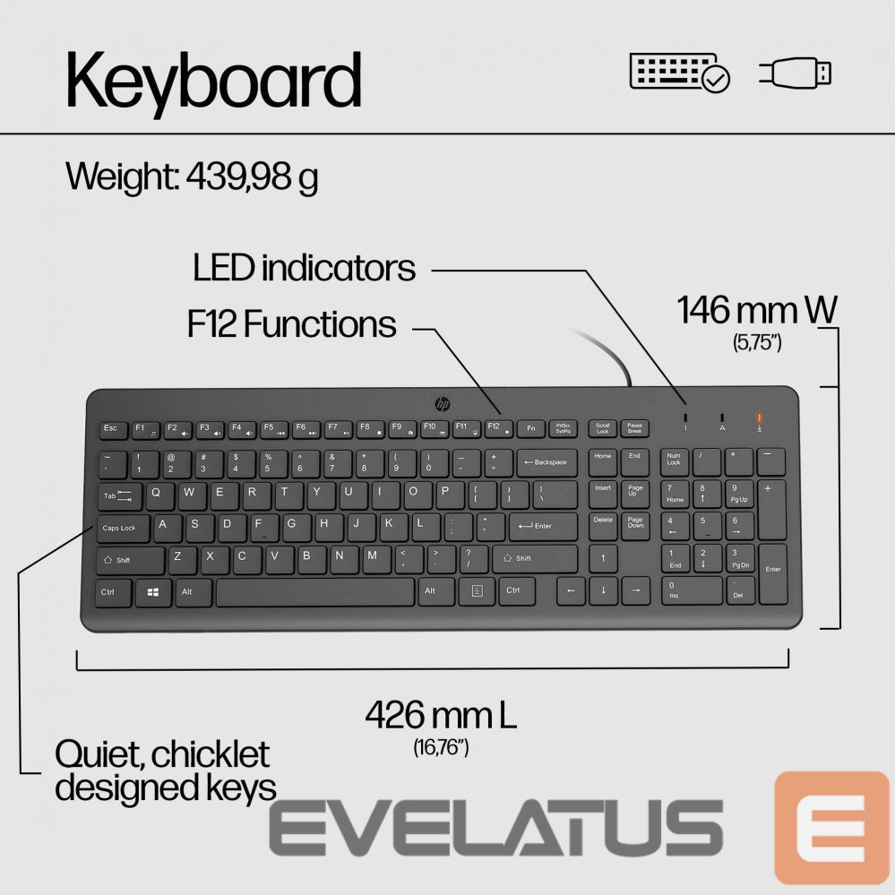 Arvutitarvikud HP HP 150 Wired Mouse and Keyboard (EN)