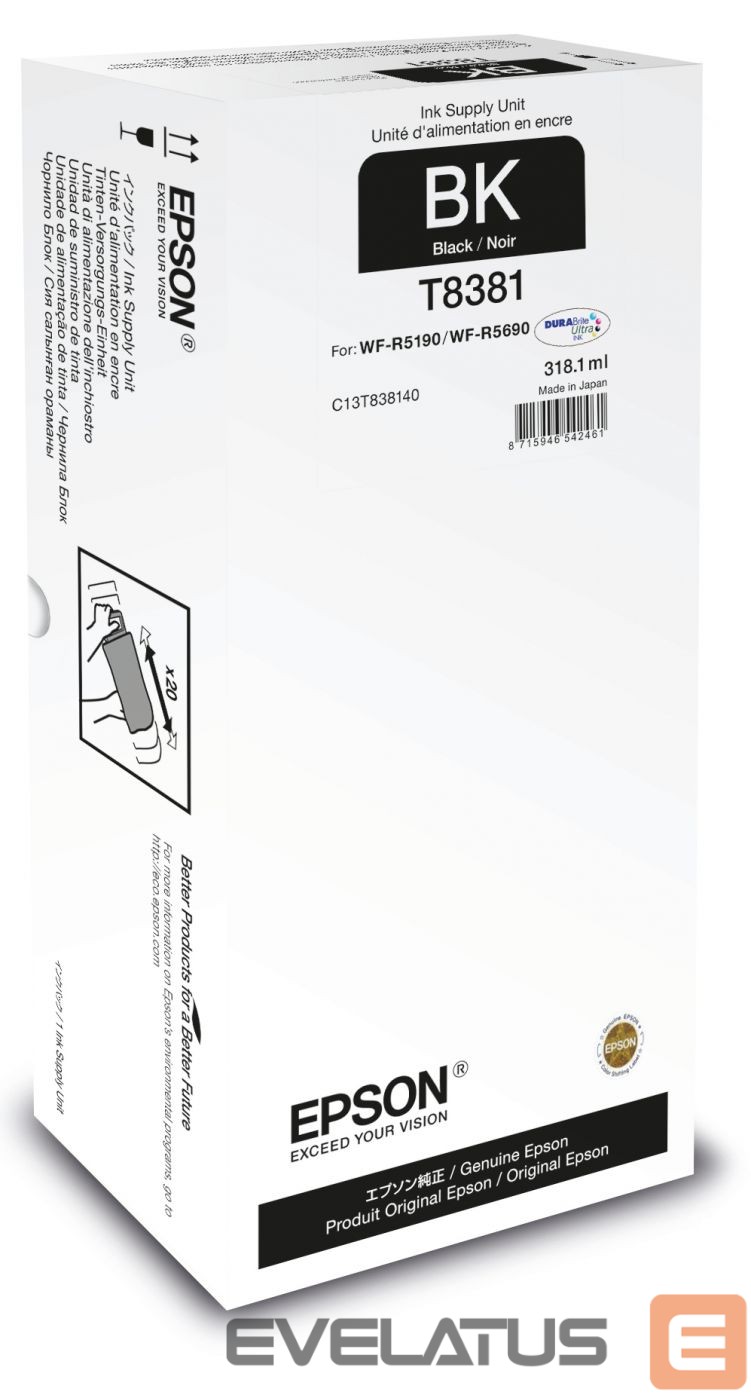 Tarvikud ja tarvikud EPSON XL Ink Supply Unit WorkForce Pro WF-R5xxx series Black