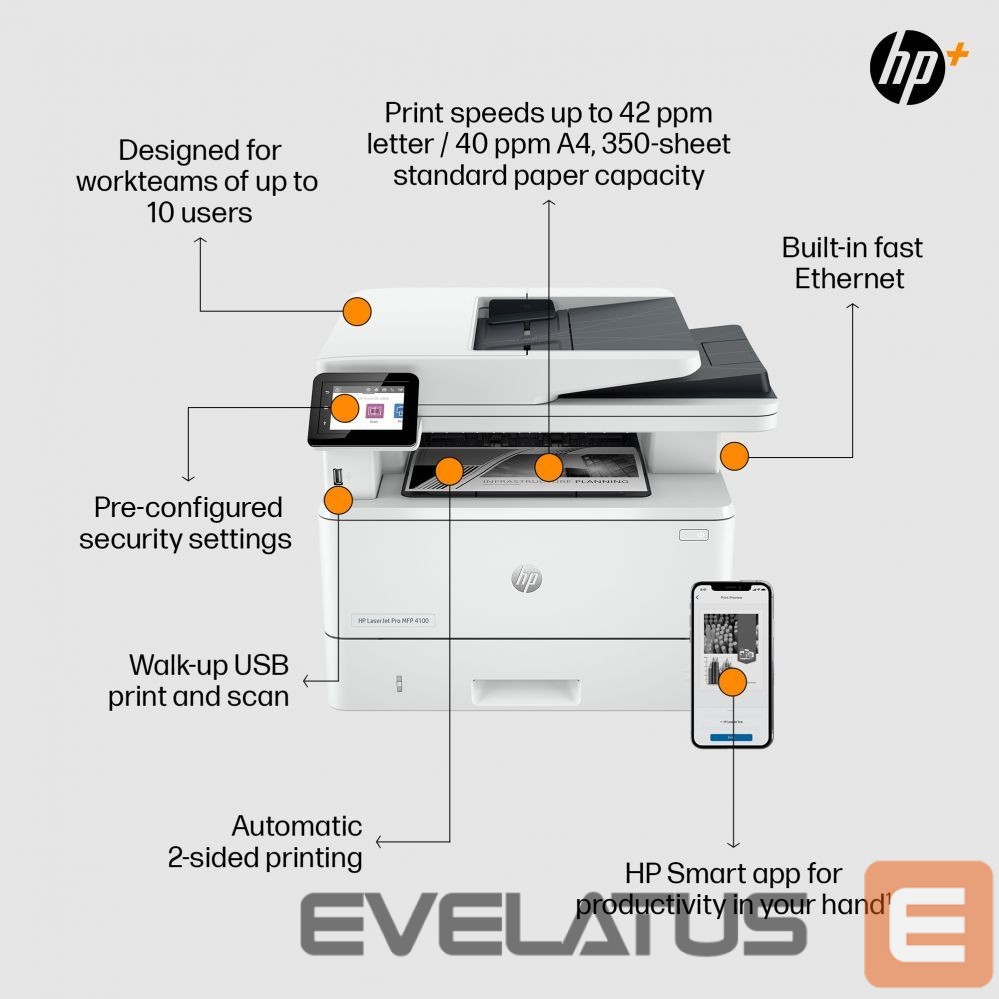 Printerid HP HP LaserJet Pro MFP 4102fdn Printer