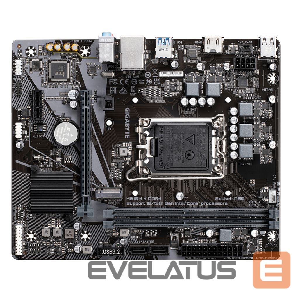 Intel protsessori emaplaat Gigabyte H610M K DDR4 1.0 M/B