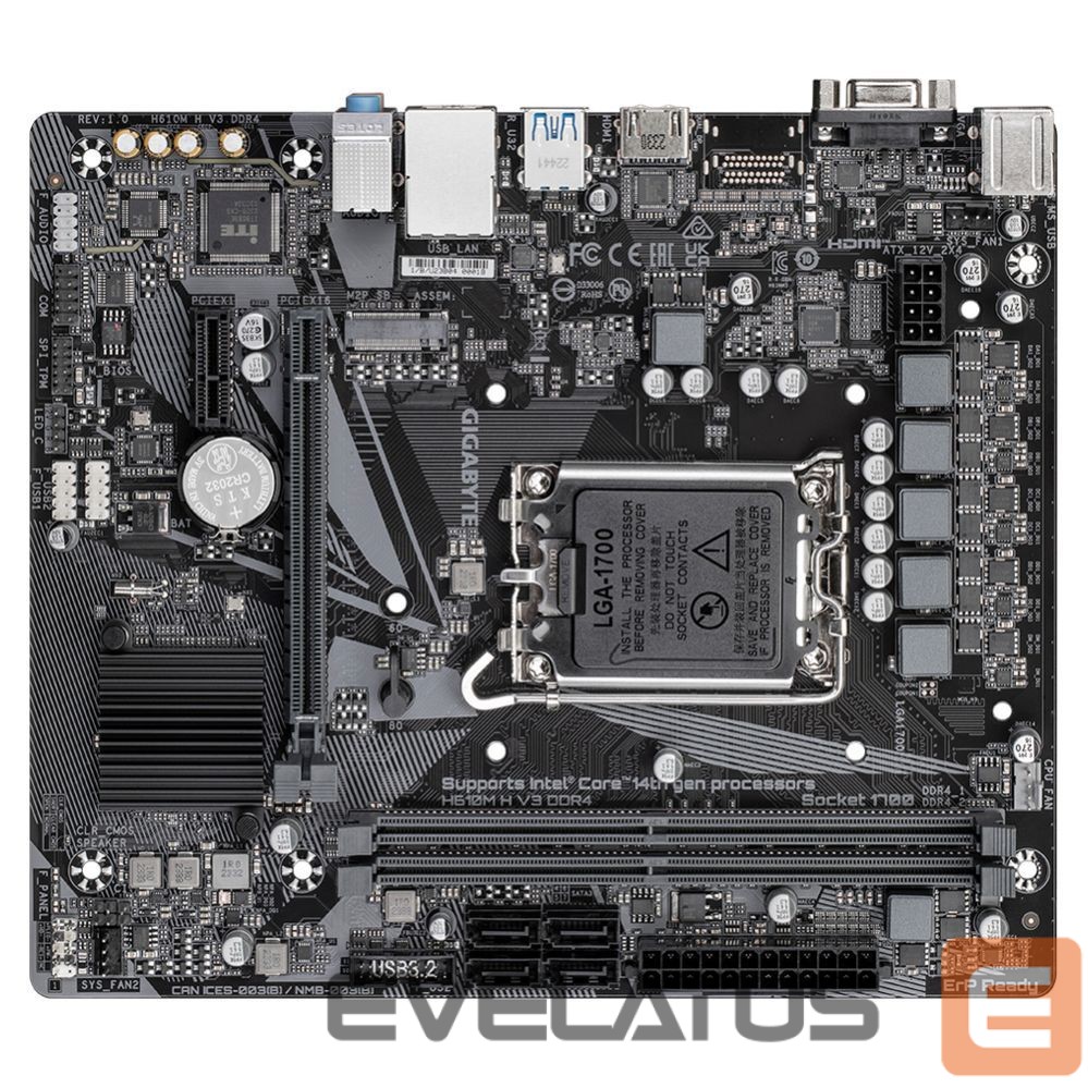 Intel protsessori emaplaat Gigabyte M/B H610M H V3 DDR4 1.0 |