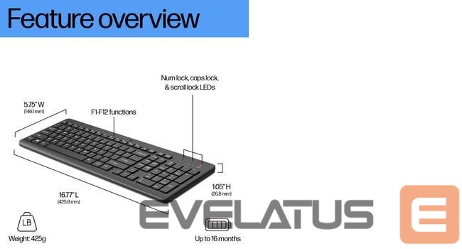 Arvutitarvikud HP HP 225 Wireless Keyboard
