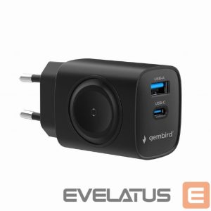 Laadijad ja juhtmed Gembird  CHARGER USB 2IN1 20W 2PORT/TA-UC-PDQCW20-01-BK 